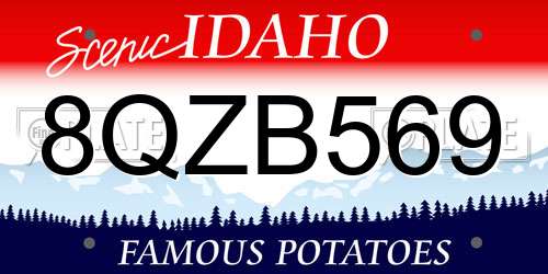 8QZB569 Idaho License Plate