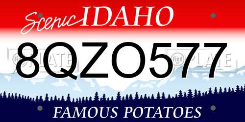 8QZO577 Idaho License Plate