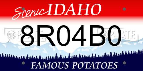 8R04B0 Idaho License Plate