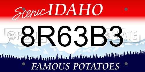 8R63B3 Idaho License Plate