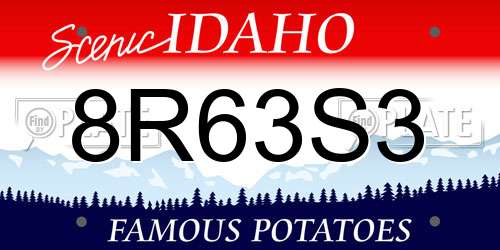 8R63S3 Idaho License Plate