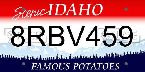 8RBV459 Idaho License Plate
