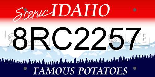 8RC2257 Idaho License Plate