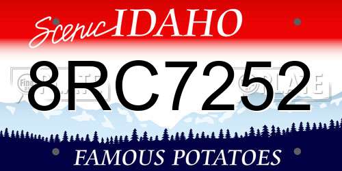 8RC7252 Idaho License Plate