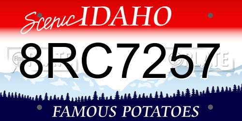 8RC7257 Idaho License Plate