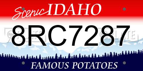 8RC7287 Idaho License Plate