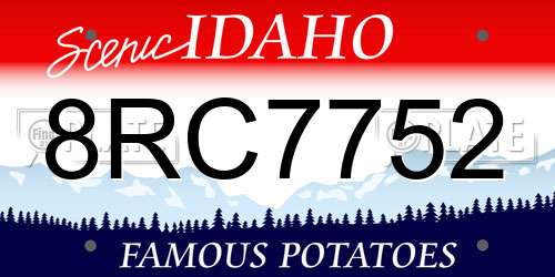8RC7752 Idaho License Plate