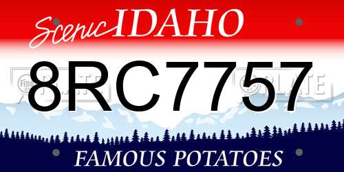 8RC7757 Idaho License Plate
