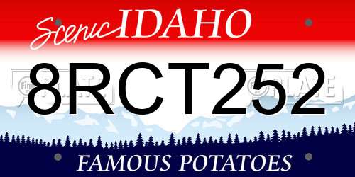 8RCT252 Idaho License Plate