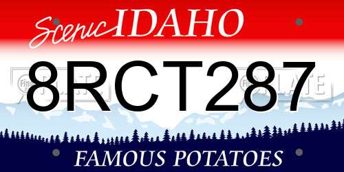 8RCT287 Idaho License Plate