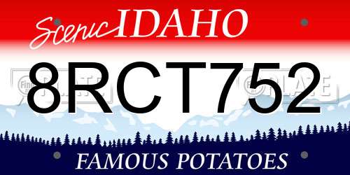 8RCT752 Idaho License Plate