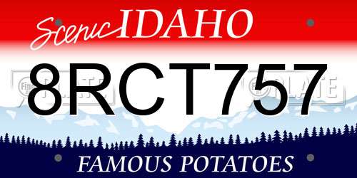 8RCT757 Idaho License Plate