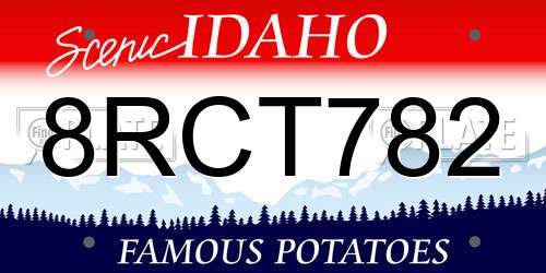 8RCT782 Idaho License Plate