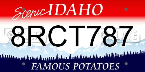 8RCT787 Idaho License Plate
