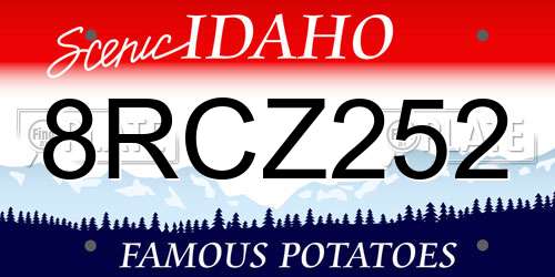 8RCZ252 Idaho License Plate