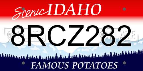 8RCZ282 Idaho License Plate