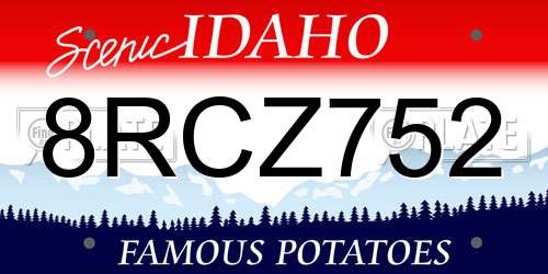 8RCZ752 Idaho License Plate
