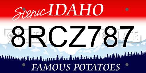 8RCZ787 Idaho License Plate