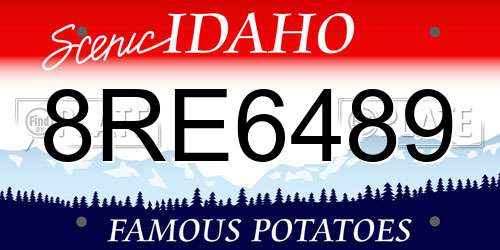 8RE6489 Idaho License Plate