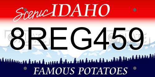 8REG459 Idaho License Plate