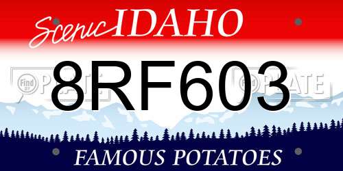 8RF603 Idaho License Plate