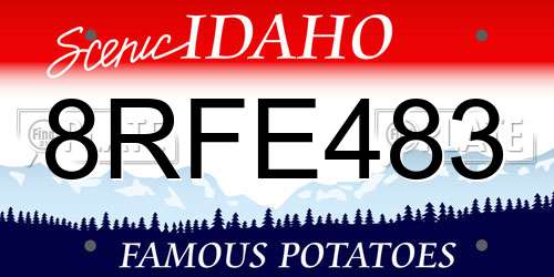 8RFE483 Idaho License Plate