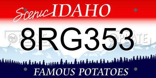 8RG353 Idaho License Plate