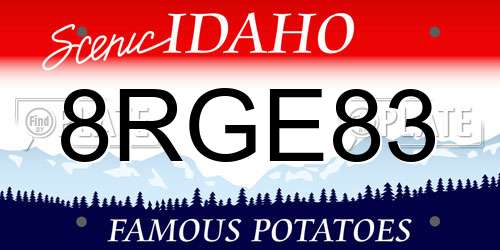 8RGE83 Idaho License Plate