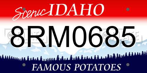 8RM0685 Idaho License Plate