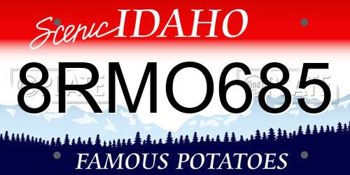 8RMO685 Idaho License Plate