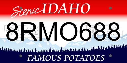 8RMO688 Idaho License Plate