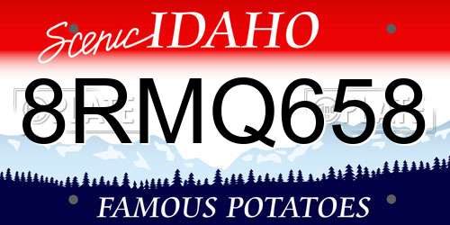 8RMQ658 Idaho License Plate