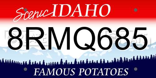 8RMQ685 Idaho License Plate