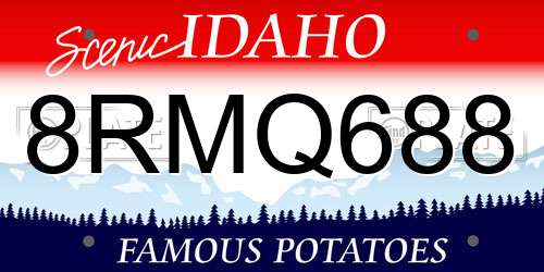 8RMQ688 Idaho License Plate