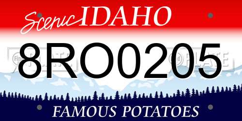 8RO0205 Idaho License Plate