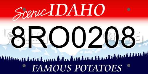 8RO0208 Idaho License Plate