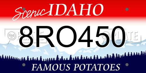 8RO450 Idaho License Plate