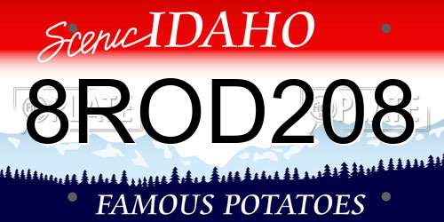 8ROD208 Idaho License Plate