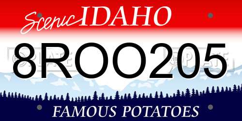 8ROO205 Idaho License Plate