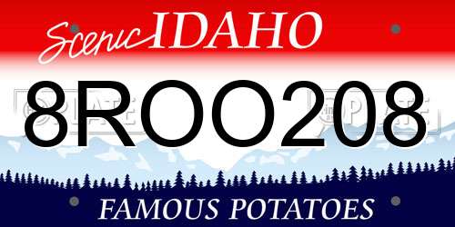 8ROO208 Idaho License Plate