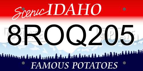8ROQ205 Idaho License Plate