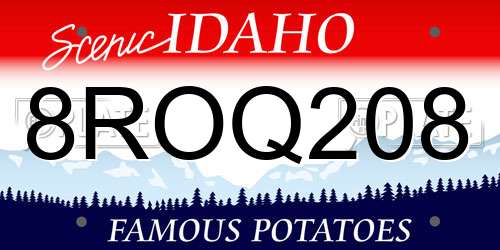 8ROQ208 Idaho License Plate