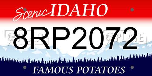 8RP2072 Idaho License Plate
