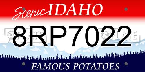 8RP7022 Idaho License Plate