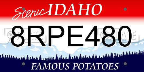8RPE480 Idaho License Plate