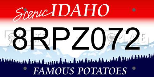 8RPZ072 Idaho License Plate