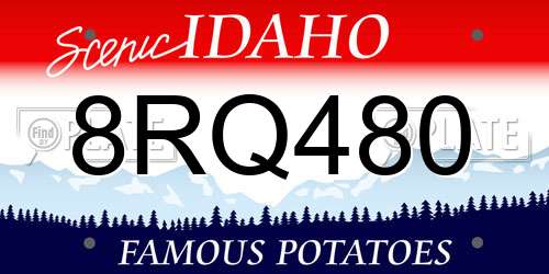 8RQ480 Idaho License Plate