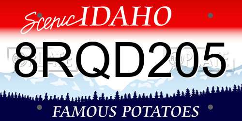 8RQD205 Idaho License Plate