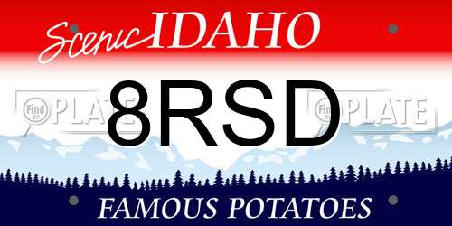 8RSD Idaho License Plate