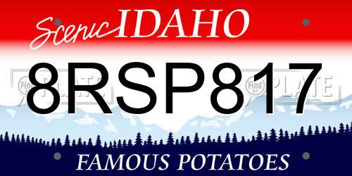 8RSP817 Idaho License Plate